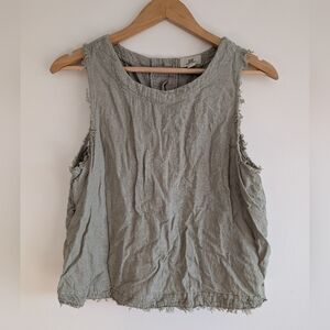 Thread & Supply Textured Sage Green Tank Top Linen